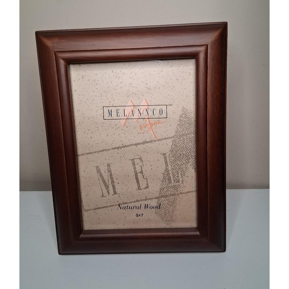 Melannco Natural Wood 5x7 Picture Frame Dark Cherry Brown Made in Thailand